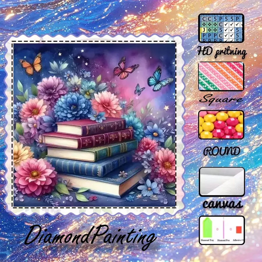 1 piece - 5D-DIY - Flocking cloth - Special drill - Diamond painting set - Books, flowers - Mosaic - Diamond art
1 piece - 5D-DIY - Flocking cloth - Special drill - Diamond painting set - Books, flowers - Mosaic - Diamond art