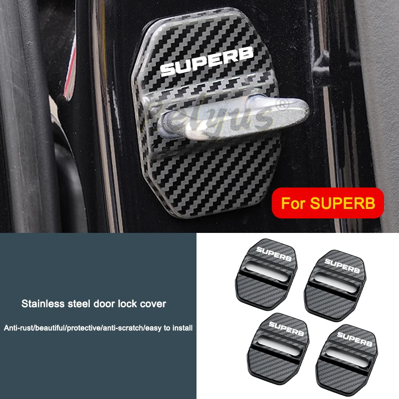 Stainless steel Carbon Fiber Car Door Lock Protective Buckle Stickers For Skoda Superb 2 3 3V B6 B8 2016-2025 Auto Accessories
Stainless steel Carbon Fiber Car Door Lock Protective Buckle Stickers For Skoda Superb 2 3 3V B6 B8 2016-2025 Auto Accessories