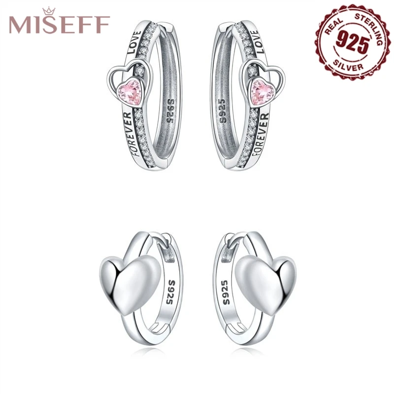 MISEFF Hot Sale Real 925 Sterling Silver Earrings Symmetry Heart Hoop Earrings For Wedding Engagement Earrings Jewelry Gift
MISEFF Hot Sale Real 925 Sterling Silver Earrings Symmetry Heart Hoop Earrings For Wedding Engagement Earrings Jewelry Gift