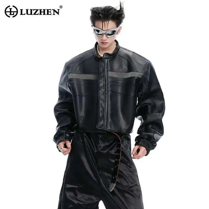 LUZHEN 2025 Spring Original High Quality Short Leather Jacket Men's Stylish Pleat Splicing Design Stand Neck Casual Coat LZ9918
LUZHEN 2025 Spring Original High Quality Short Leather Jacket Men's Stylish Pleat Splicing Design Stand Neck Casual Coat LZ9918