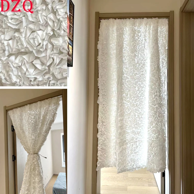 French Relief White Rose Tulle Curtains Lace 3D Embossed Flowers Gauze Yarn for Bedroom Balcony #A333
French Relief White Rose Tulle Curtains Lace 3D Embossed Flowers Gauze Yarn for Bedroom Balcony #A333