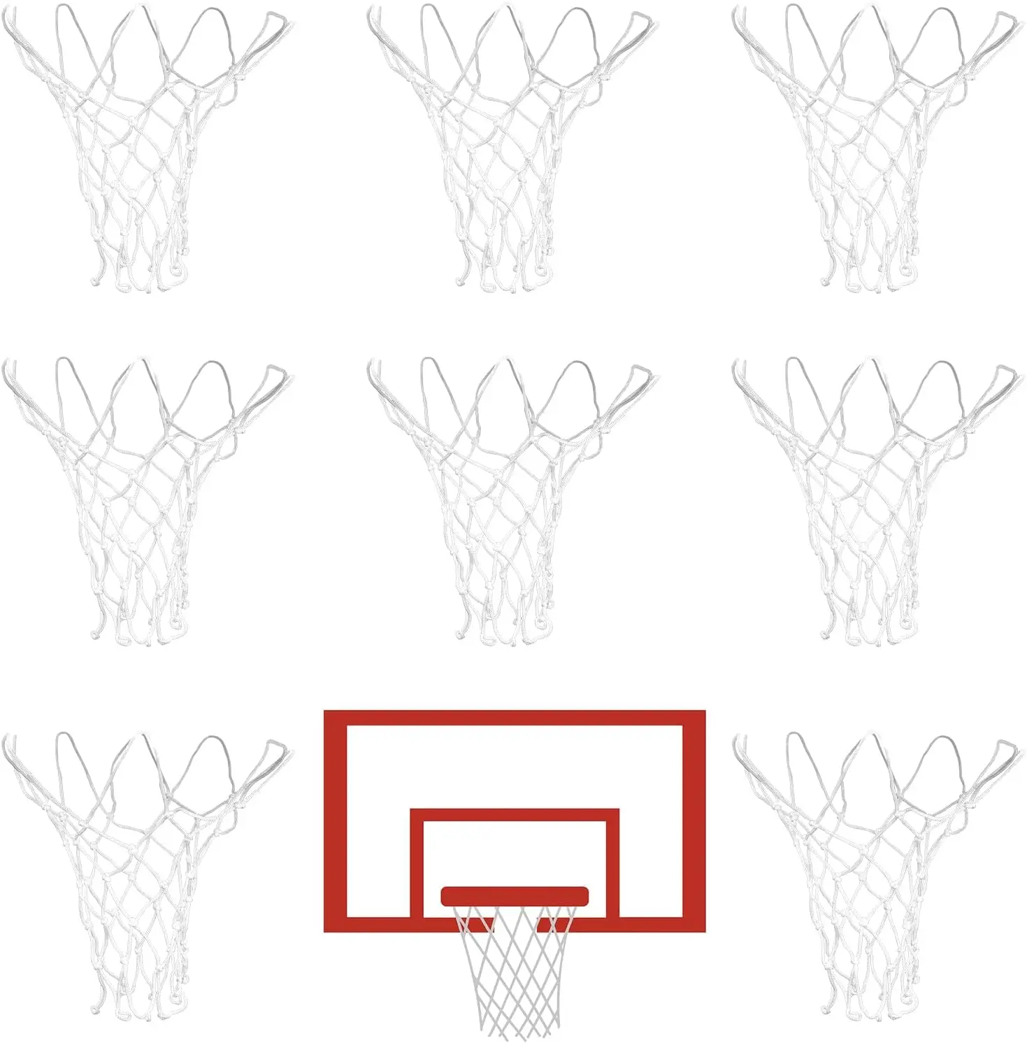 8-Pack Nylon Mini Basketball Nets for 8-10.25" Rims, Smooth Shooting, Indoor/Outdoor
8-Pack Nylon Mini Basketball Nets for 8-10.25" Rims, Smooth Shooting, Indoor/Outdoor