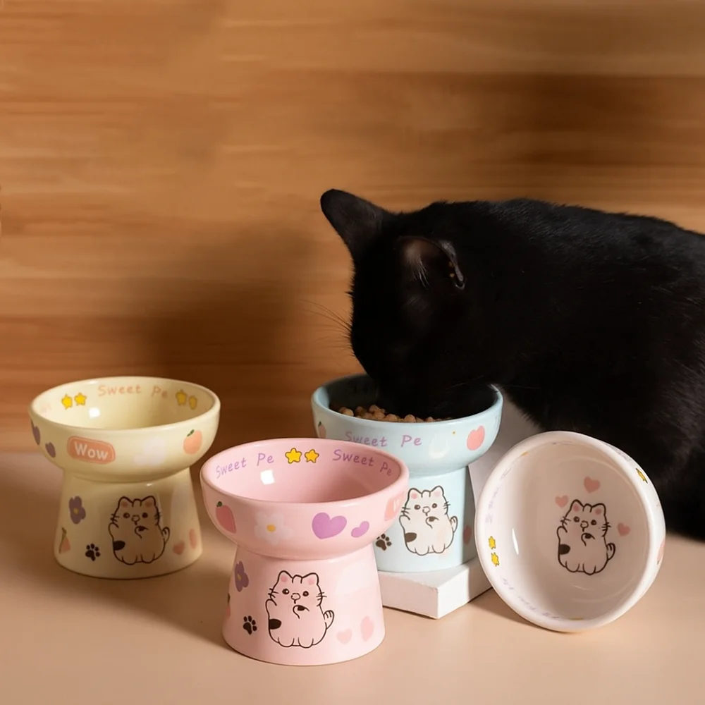 Creative Ceramic Cat Bowl Anti Tipping Cute Dog Food Feeding Basin Non-slip Large Capacity Pet High Foot Bowl Neck Protection
Creative Ceramic Cat Bowl Anti Tipping Cute Dog Food Feeding Basin Non-slip Large Capacity Pet High Foot Bowl Neck Protection