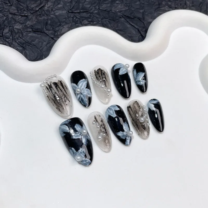10 Pieces Delicate Sweet Spicy Girl Handmade Press On Nails Plaster Small Flowers Pearl Fake Nails Removable Reusable
10 Pieces Delicate Sweet Spicy Girl Handmade Press On Nails Plaster Small Flowers Pearl Fake Nails Removable Reusable