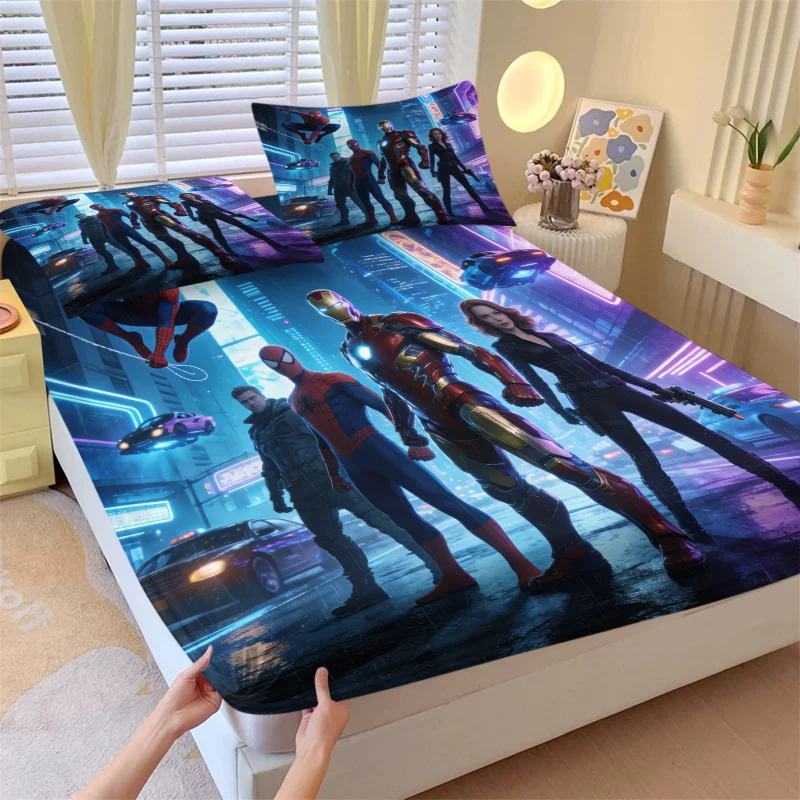 3Pcs Marvel Superhero Cyberpunk City Fitted Sheet Sets Heroes in Neon Night Bed Linen Deep Pocket Gaming Room Fans Room Decor
3Pcs Marvel Superhero Cyberpunk City Fitted Sheet Sets Heroes in Neon Night Bed Linen Deep Pocket Gaming Room Fans Room Decor