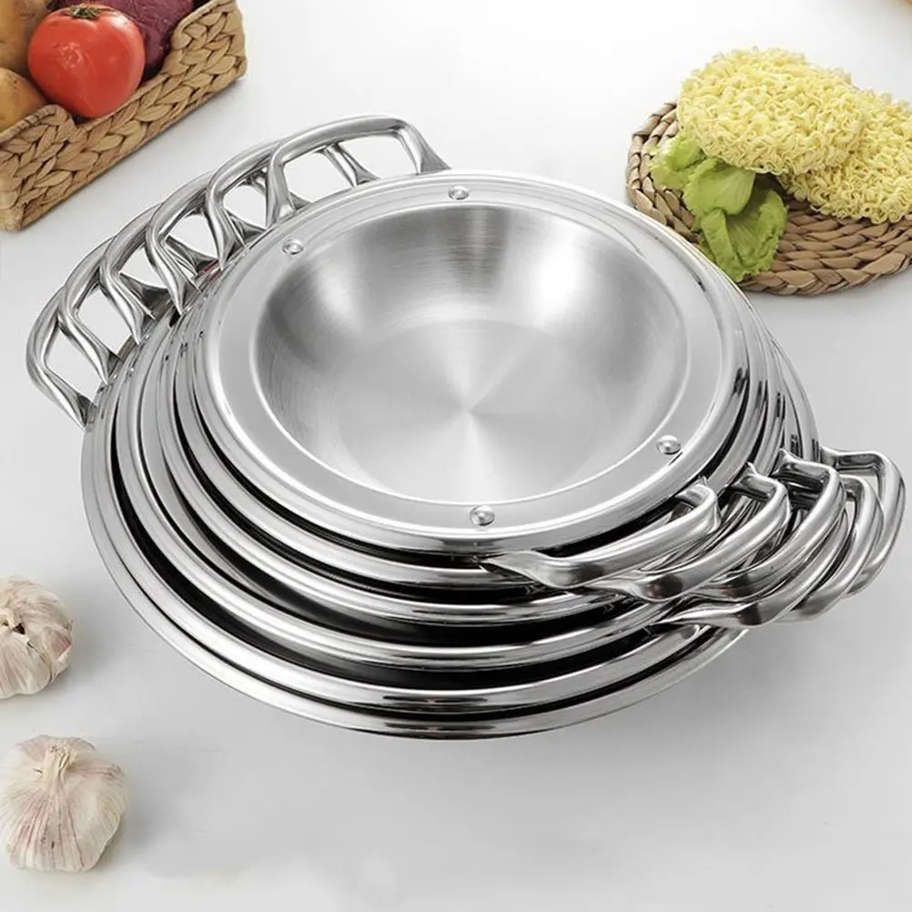 Stainless Steel Multi-function Cooking Pot Household Flat Pan with Lid for Seafood Hotpot Rapid Heating Kitchen Cookware
Stainless Steel Multi-function Cooking Pot Household Flat Pan with Lid for Seafood Hotpot Rapid Heating Kitchen Cookware