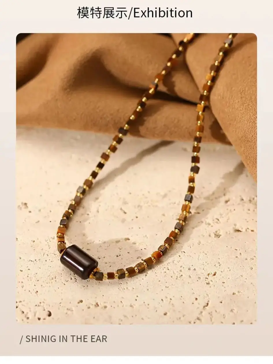 New Trendy Natural Brown Stone Collar Chain Necklace for Women Punk Vintage Handmade Stylish Beads Jewelry Bijoux Gift
New Trendy Natural Brown Stone Collar Chain Necklace for Women Punk Vintage Handmade Stylish Beads Jewelry Bijoux Gift