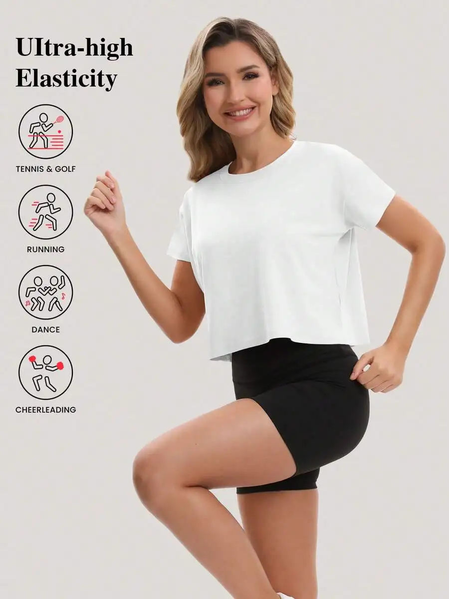 Womens Loose Short Sleeve Sports Top Breathable Quick Dry T-Shirt For Fitness Running Yoga
Womens Loose Short Sleeve Sports Top Breathable Quick Dry T-Shirt For Fitness Running Yoga