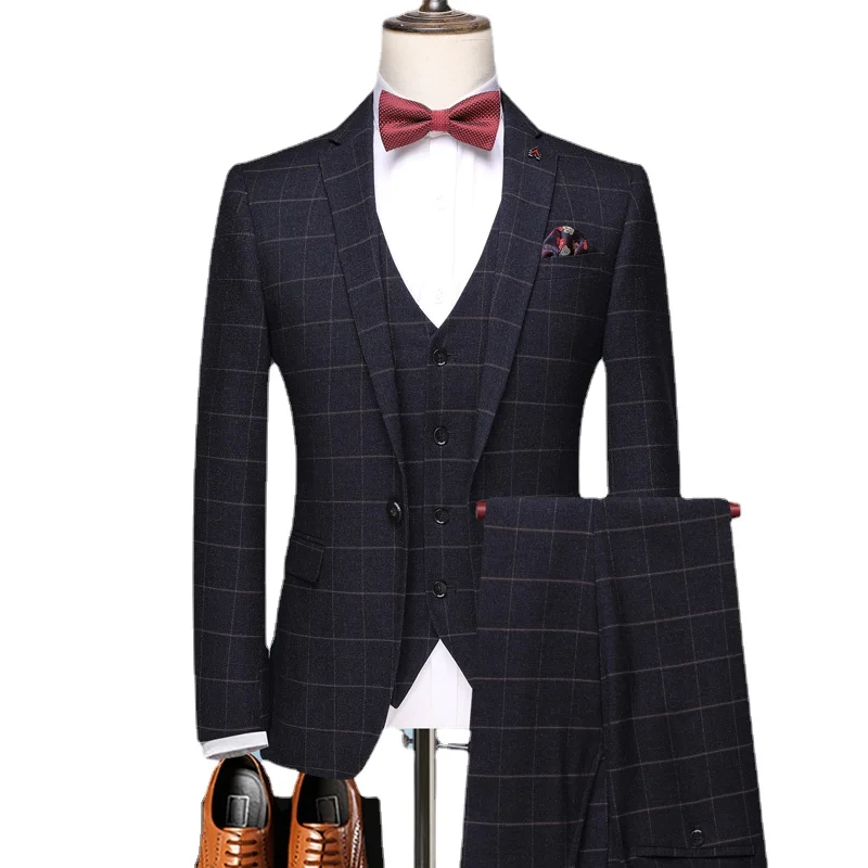 ( Jacket + Vest +Pants ) Boutique Fashion Black Plaid Men's Formal Business Suit Three-piece Groom Wedding Dress Party Show Suit
( Jacket + Vest +Pants ) Boutique Fashion Black Plaid Men's Formal Business Suit Three-piece Groom Wedding Dress Party Show Suit