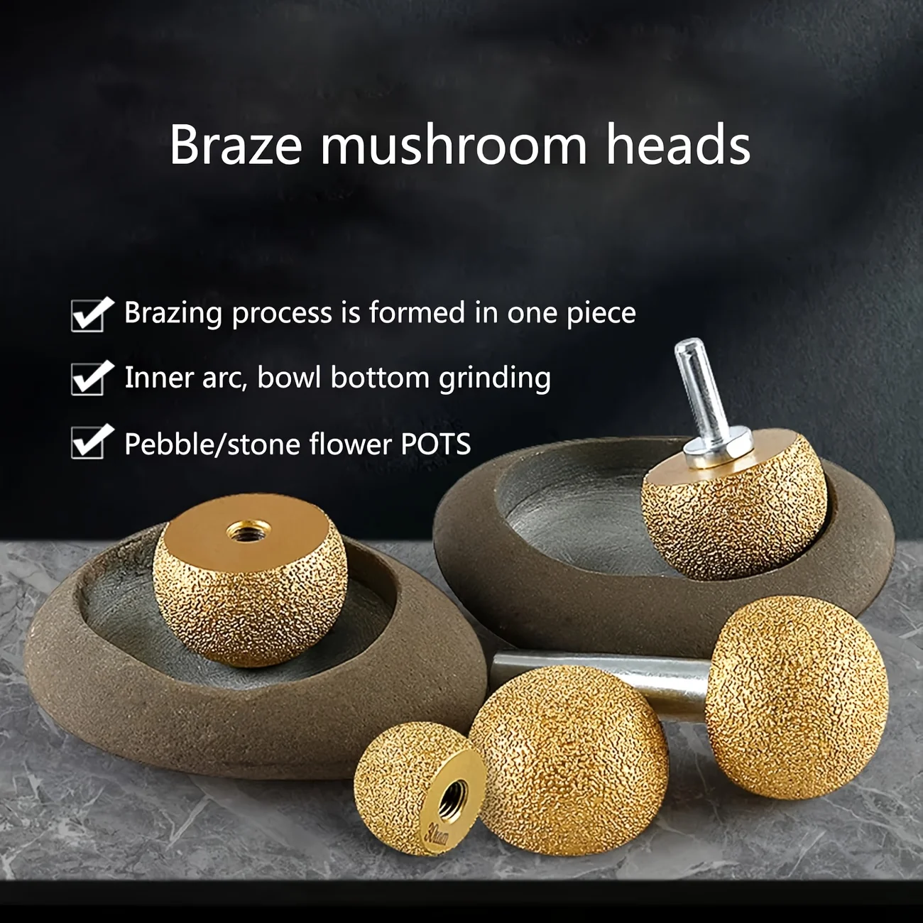 M10 Diamond Brazed Round Grinding Head Abrasive Tool For Internal Arc Grinding Of Stones Engraving Tool Head Mushroom Head
M10 Diamond Brazed Round Grinding Head Abrasive Tool For Internal Arc Grinding Of Stones Engraving Tool Head Mushroom Head