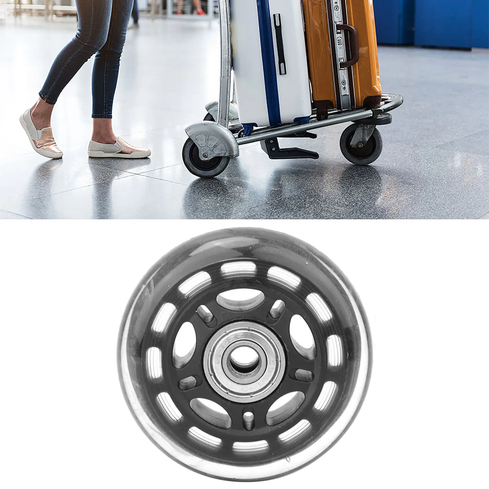 Wheel 3in Casters Wheel Black Transparent Silent PU with 608ZZ Bearing Skates Luggage Cart Accessories Casters
Wheel 3in Casters Wheel Black Transparent Silent PU with 608ZZ Bearing Skates Luggage Cart Accessories Casters