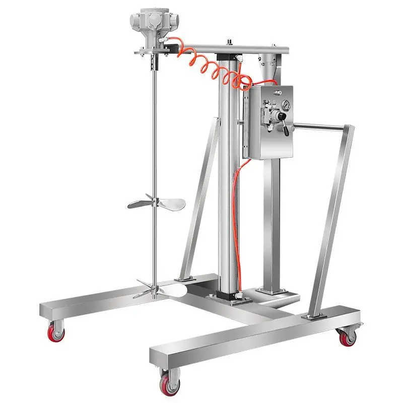 Pneumatic mixer High power cart type stainless steel oil drum mixer, disperser
Pneumatic mixer High power cart type stainless steel oil drum mixer, disperser