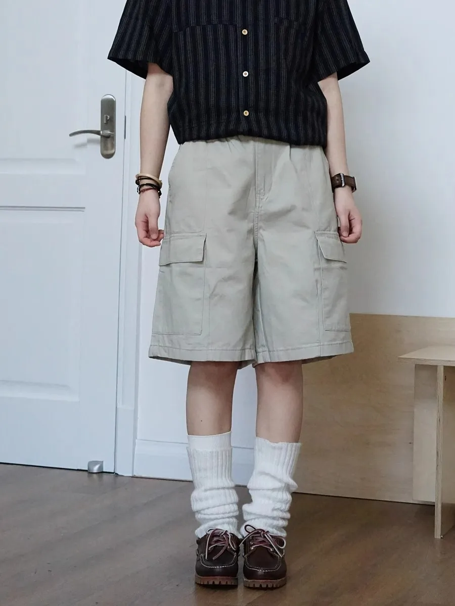 American Retro Workwear orts Men's Women's Summer High Street Loose Casual Versatile Wide Leg Straight Cut Five-Quarter Pants
American Retro Workwear orts Men's Women's Summer High Street Loose Casual Versatile Wide Leg Straight Cut Five-Quarter Pants