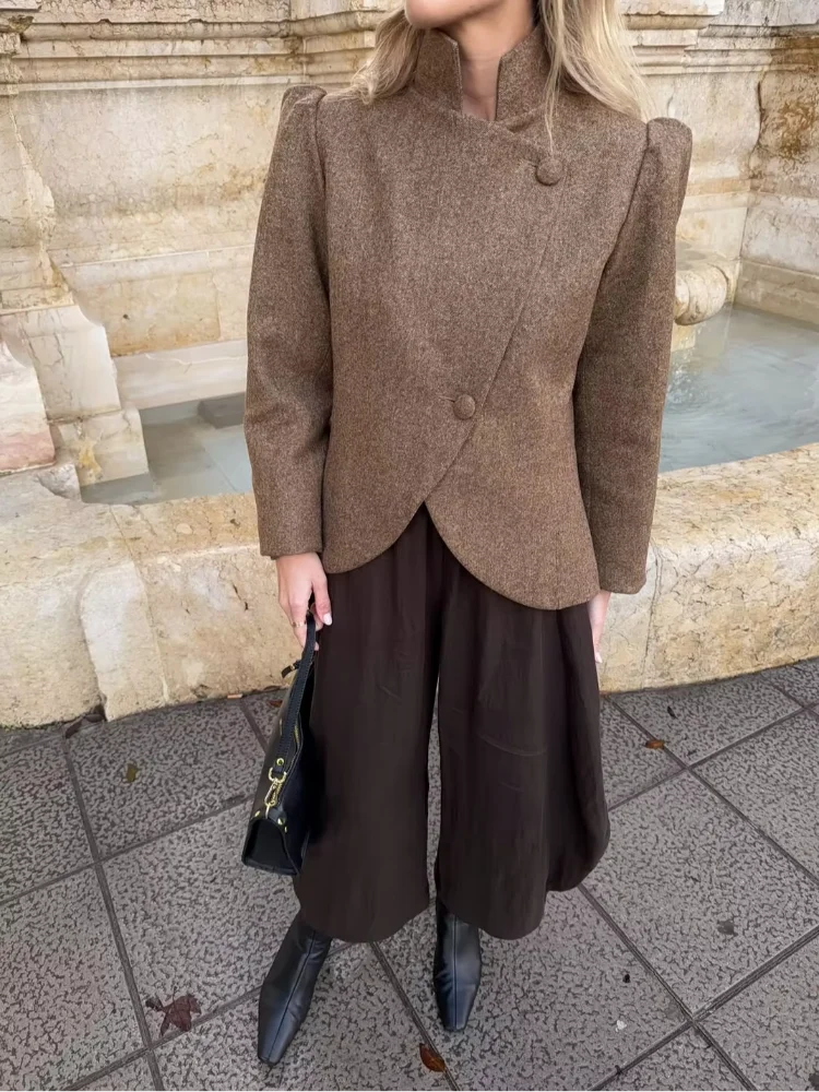 Шикарное шерстяное пальто с косым воротником, женское повседневное однобортное короткое пальто с длинными рукавами и лацканами, 2026, женская весенне-осенняя верхняя одежда
Шикарное шерстяное пальто с косым воротником, женское повседневное однобортное короткое пальто с длинными рукавами и лацканами, 2026, женская весенне-осенняя верхняя одежда