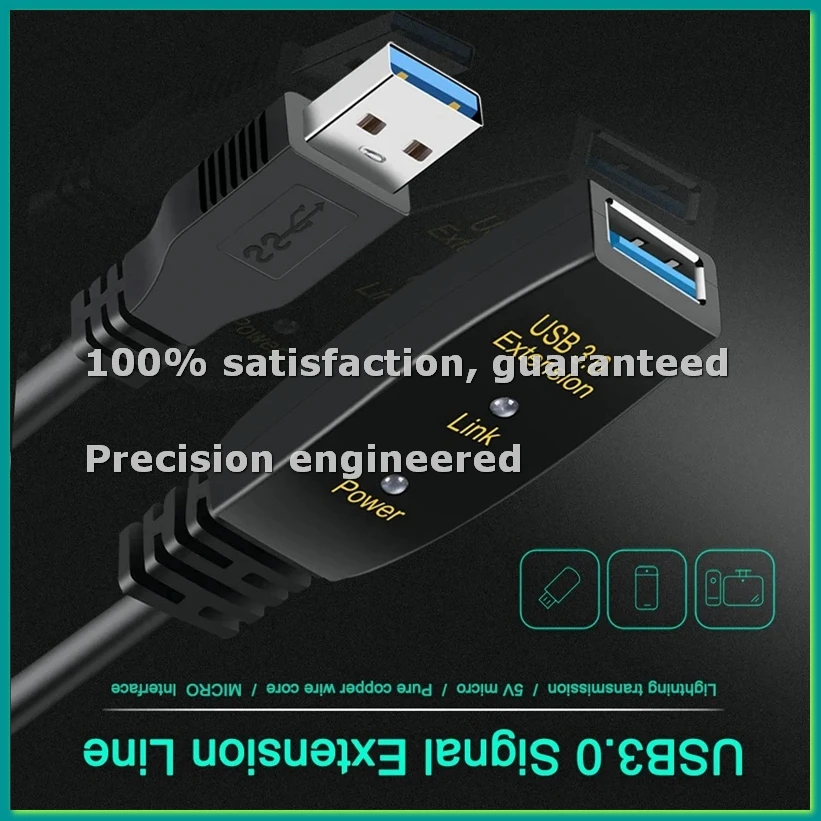 Удлинительный кабель USB 3.0 с усилителем сигнала, тип A (штекер-гнездо), для ПК, ноутбуков, конференц-камер, 10 м - PZZW
Удлинительный кабель USB 3.0 с усилителем сигнала, тип A (штекер-гнездо), для ПК, ноутбуков, конференц-камер, 10 м - PZZW