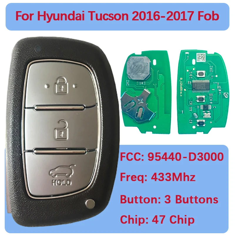 CN020067 Послепродажный 3-кнопочный смарт-брелок 47 чипов 434 МГц FCC 95440-D3000 для Hyundai Tucson 2016-2017
CN020067 Послепродажный 3-кнопочный смарт-брелок 47 чипов 434 МГц FCC 95440-D3000 для Hyundai Tucson 2016-2017