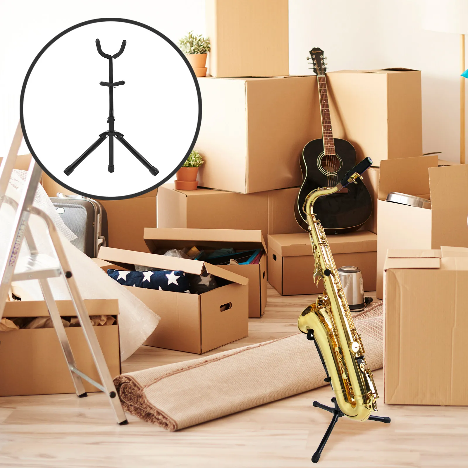 Saxophone Stand Holder Portable Lightweight Saxophone Display Rack Stable Floor Holder for Alto Tenor Saxophones
Saxophone Stand Holder Portable Lightweight Saxophone Display Rack Stable Floor Holder for Alto Tenor Saxophones