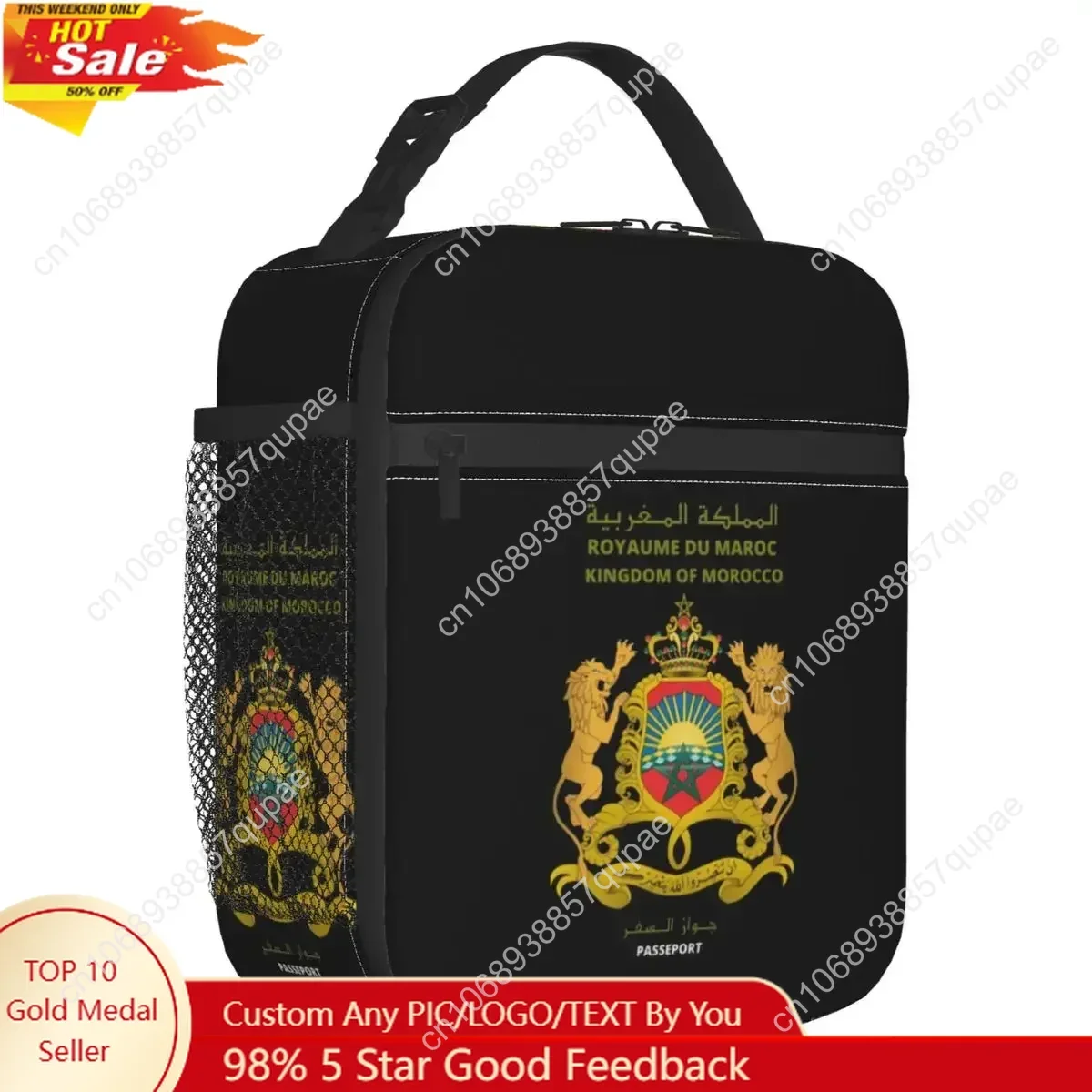 Custom Moroccan Passport Kingdom of Morocco Insulated Lunch Bag for Women Resuable Thermal Cooler Bento Box Office Work School
Custom Moroccan Passport Kingdom of Morocco Insulated Lunch Bag for Women Resuable Thermal Cooler Bento Box Office Work School