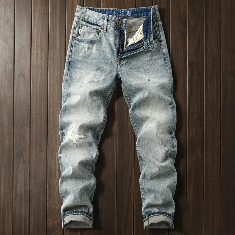 2026 Vintage American Heavyweight Washed and Worn Denim Jeans for Men, Slim Fit, Straight Leg, Streetwear Style, Trendy Retro St
2026 Vintage American Heavyweight Washed and Worn Denim Jeans for Men, Slim Fit, Straight Leg, Streetwear Style, Trendy Retro St