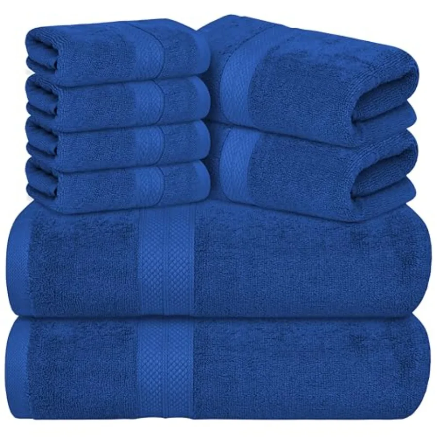 Luxury 8 Pcs Blue Towels Set, 2 Bath Towels, 2 Hand Towels and 4 Washcloths, 600 GSM 100% Ring Spun Cotton Highly Absorbent Bat
Luxury 8 Pcs Blue Towels Set, 2 Bath Towels, 2 Hand Towels and 4 Washcloths, 600 GSM 100% Ring Spun Cotton Highly Absorbent Bat
