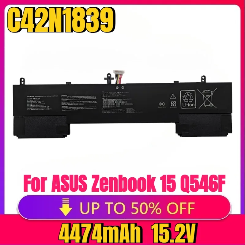 New High-quality C42N1839 15.2V 68Wh 4474mAh Laptop Battery for ASUS Zenbook 15 Q546F UX534FTC UX534FT UX563FD UX534FA UX533FD
New High-quality C42N1839 15.2V 68Wh 4474mAh Laptop Battery for ASUS Zenbook 15 Q546F UX534FTC UX534FT UX563FD UX534FA UX533FD