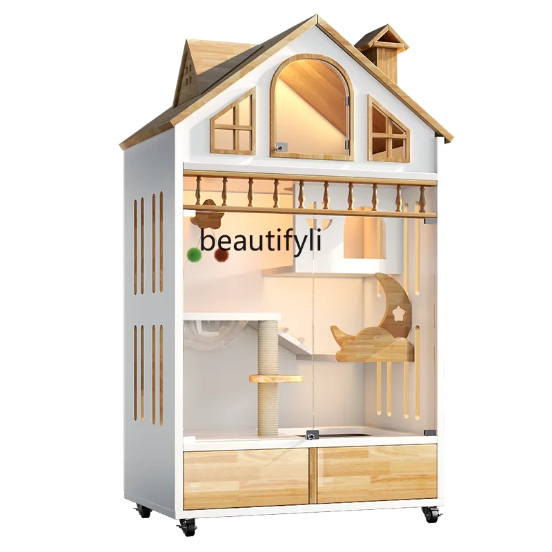 55Small apartment cat cage cat villa household solid wood interior with toilet integrated, does not occupy a cat cabinet
55Small apartment cat cage cat villa household solid wood interior with toilet integrated, does not occupy a cat cabinet