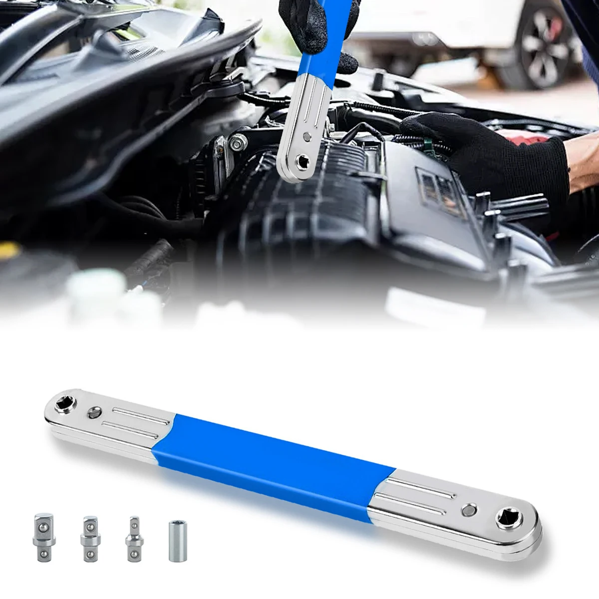 1 PCS Multi functional reinforced hand ratchet extension wrench, complete set of 2-in-1 narrow space link rod wrench
1 PCS Multi functional reinforced hand ratchet extension wrench, complete set of 2-in-1 narrow space link rod wrench