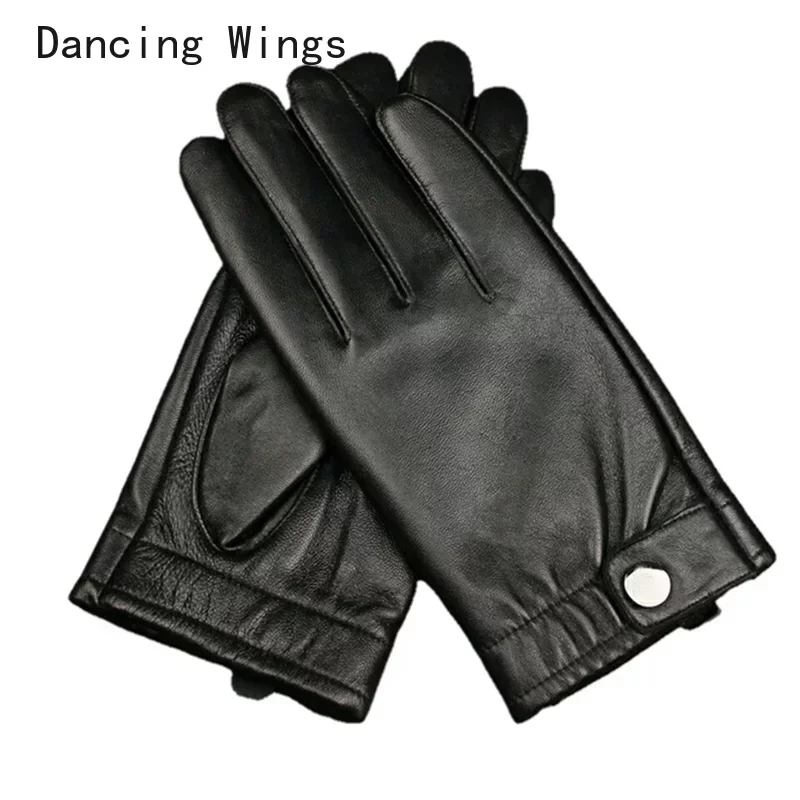 Genuine Leather Sheepskin Gloves Button Wrist Black Male Leather Gloves Fashion Men's Driving Winter Warm Gloves
Genuine Leather Sheepskin Gloves Button Wrist Black Male Leather Gloves Fashion Men's Driving Winter Warm Gloves