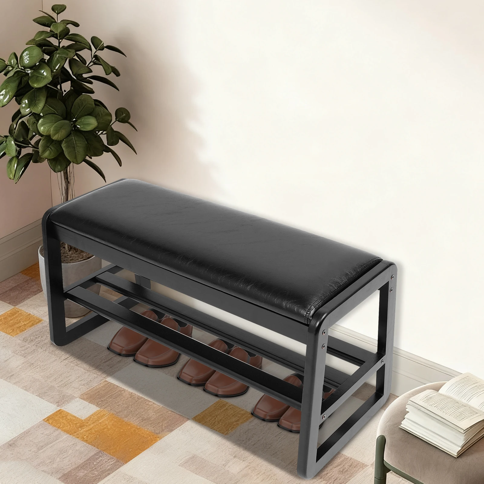 Черная деревянная скамейка для обуви, встроенная конструкция скамейки для обуви и полки для обуви, стеллаж для хранения для входной двери фойе
Черная деревянная скамейка для обуви, встроенная конструкция скамейки для обуви и полки для обуви, стеллаж для хранения для входной двери фойе