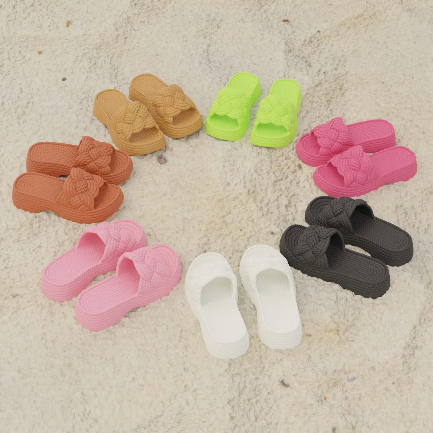 Women's EVA Platform Slippers Summer New Thick Bottom Woven Rope Sandals Casual Versatile Beach One-Strap Slippers
Women's EVA Platform Slippers Summer New Thick Bottom Woven Rope Sandals Casual Versatile Beach One-Strap Slippers