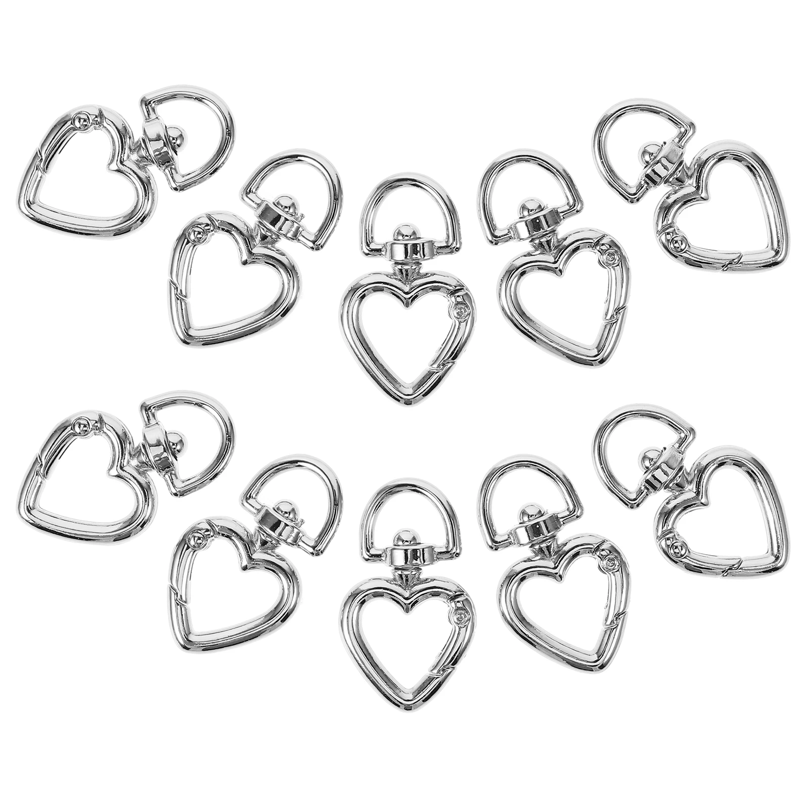 10 Pcs Heart Keychain Metal Buckle Carabiner Clasp Cable for Bag Zinc Alloy Shape Mini Travel Spring Keyring
10 Pcs Heart Keychain Metal Buckle Carabiner Clasp Cable for Bag Zinc Alloy Shape Mini Travel Spring Keyring