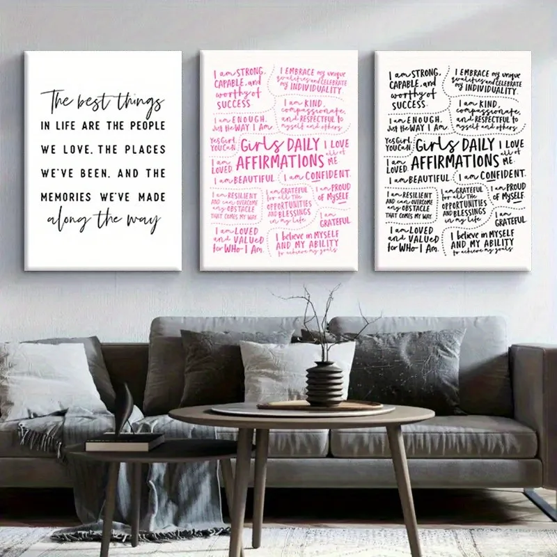 3PCS Canvas With Frame Inspirational Affirmation Wall Art Positive Daily Affirmations Framed Art Print
3PCS Canvas With Frame Inspirational Affirmation Wall Art Positive Daily Affirmations Framed Art Print