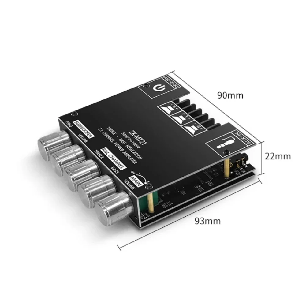 ZK-MT21 Канальный Bluetooth 5,0 CS8673E 2,1 Плата усилителя сабвуфера 50 Вт X 2 + 100 Вт Плата стереоусилителя мощности Bass AMP AUX 
ZK-MT21 Канальный Bluetooth 5,0 CS8673E 2,1 Плата усилителя сабвуфера 50 Вт X 2 + 100 Вт Плата стереоусилителя мощности Bass AMP AUX