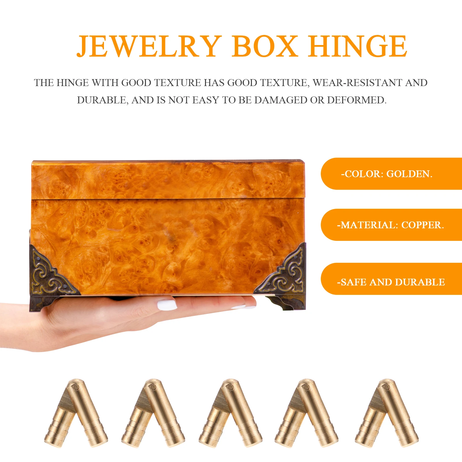 Copper Hinges for Jewelry Box Kitchen Cabinet Mini Boxes RV Accessories Durable Flexible Wear Resistant Safe Not Rust
Copper Hinges for Jewelry Box Kitchen Cabinet Mini Boxes RV Accessories Durable Flexible Wear Resistant Safe Not Rust
