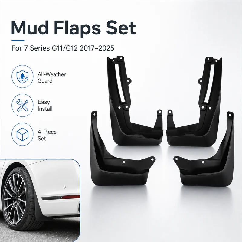 Mud Flaps for BMW 7 Series G11/G12 2017-2025 - All-Weather Splash Guards with No-Drill Easy Installation, Exterior Protection
Mud Flaps for BMW 7 Series G11/G12 2017-2025 - All-Weather Splash Guards with No-Drill Easy Installation, Exterior Protection