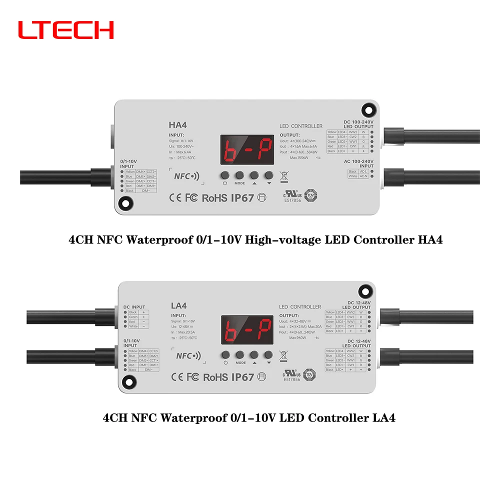 LTECH LA4 HB4 0/1-10 В DALI DMX512/RDM Bluetooth 4в1 Водонепроницаемый декодер NFC CV для низкого/высокого напряжения DIM CT RGB RGBW Светодиодная лента
LTECH LA4 HB4 0/1-10 В DALI DMX512/RDM Bluetooth 4в1 Водонепроницаемый декодер NFC CV для низкого/высокого напряжения DIM CT RGB RGBW Светодиодная лента