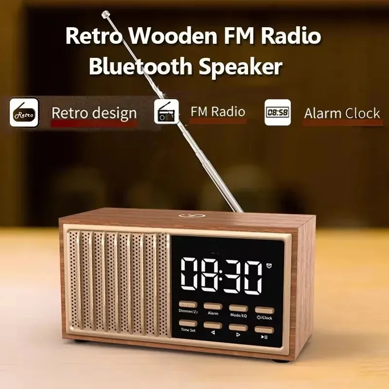 Многофункциональное Беспроводное зарядное устройство 4 в 1, Bluetooth колонки в стиле ретро, деревянный FM-радиоприемник, будильник, поддержка TF-карты, USB, AUX, музыкальный плеер
Многофункциональное Беспроводное зарядное устройство 4 в 1, Bluetooth колонки в стиле ретро, деревянный FM-радиоприемник, будильник, поддержка TF-карты, USB, AUX, музыкальный плеер