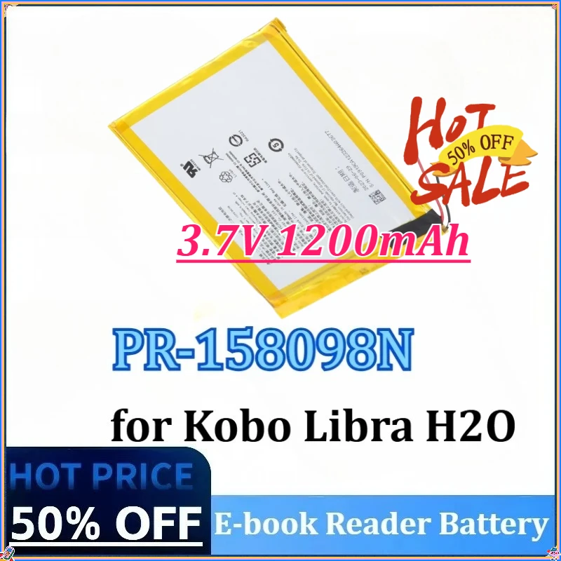 Newly Upgraded PR-158098N 3.7V 1200mAh for Kobo Libra H2O Rechargeable High-Capacity Replacement E-book Reader Battery
Newly Upgraded PR-158098N 3.7V 1200mAh for Kobo Libra H2O Rechargeable High-Capacity Replacement E-book Reader Battery