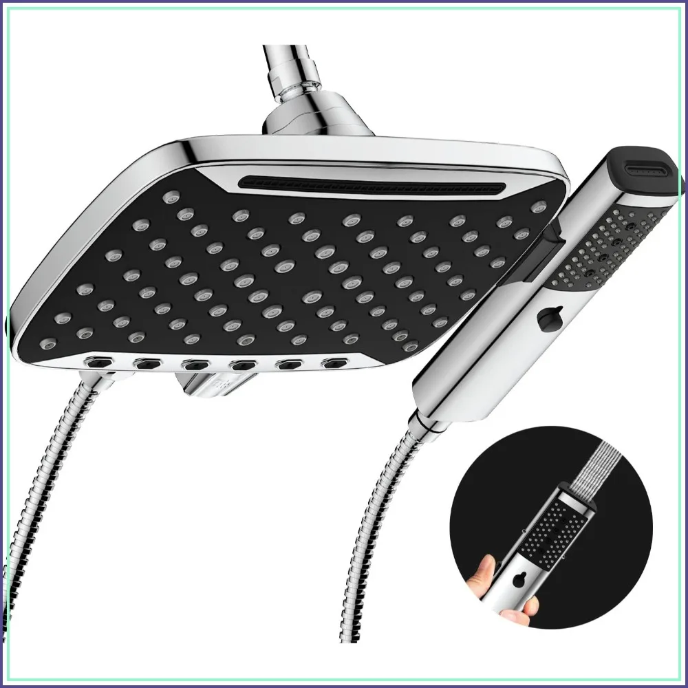 10 Inch High Pressure Dual Shower Head Combo, 7 Settings Rainfall with Handheld Spray, Detachable Power Wash for Bathroom
10 Inch High Pressure Dual Shower Head Combo, 7 Settings Rainfall with Handheld Spray, Detachable Power Wash for Bathroom