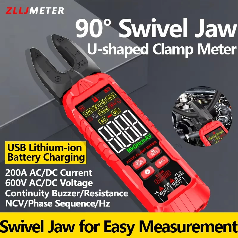 Clamp Head Rotate 4000 Counts Clamp Meter AC DC Current Digital Multimeter USB Charge 200A Amperimetric Clamp Electrician Tools
Clamp Head Rotate 4000 Counts Clamp Meter AC DC Current Digital Multimeter USB Charge 200A Amperimetric Clamp Electrician Tools