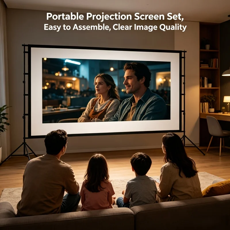 Projector screen with stand 16:9 4K HD projection screen Double tripod for home theater, outdoor and indoor use
Projector screen with stand 16:9 4K HD projection screen Double tripod for home theater, outdoor and indoor use