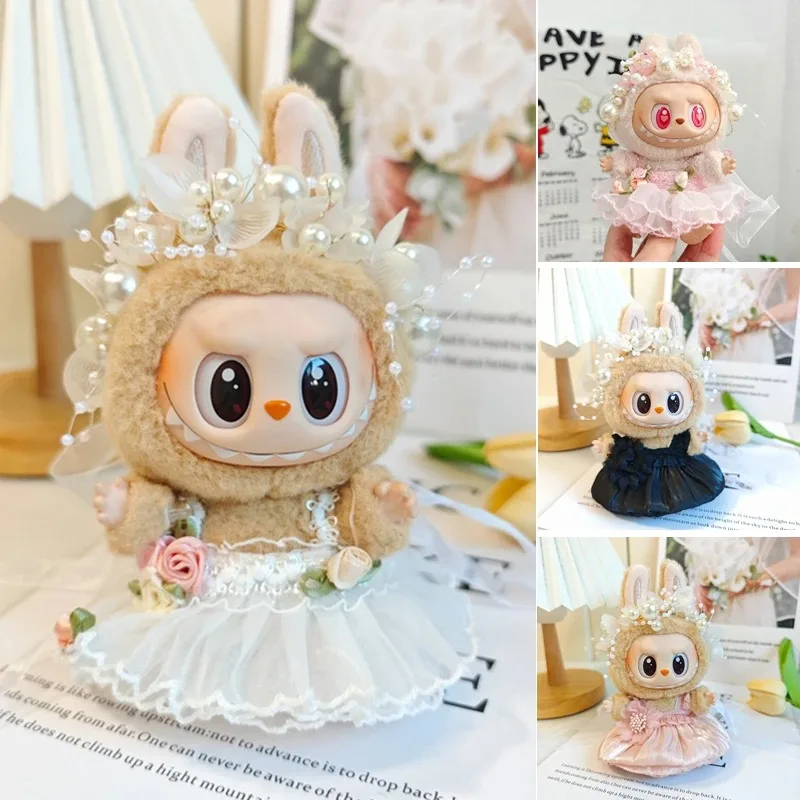 (Clothes only) 15-17cm labubu Doll Sitting Party Toy Pendant Wedding Costume Mini Plush Lace Dress Pearl Hair Accessory Set
(Clothes only) 15-17cm labubu Doll Sitting Party Toy Pendant Wedding Costume Mini Plush Lace Dress Pearl Hair Accessory Set