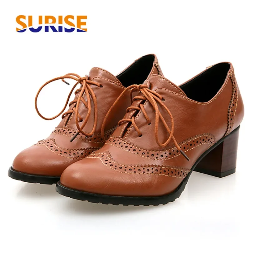 British Women Oxfords High Block Heels Pumps Brown Leather Round Toe Designer Brogues Dress Office Ladies Lace-up Vintage Shoes
British Women Oxfords High Block Heels Pumps Brown Leather Round Toe Designer Brogues Dress Office Ladies Lace-up Vintage Shoes