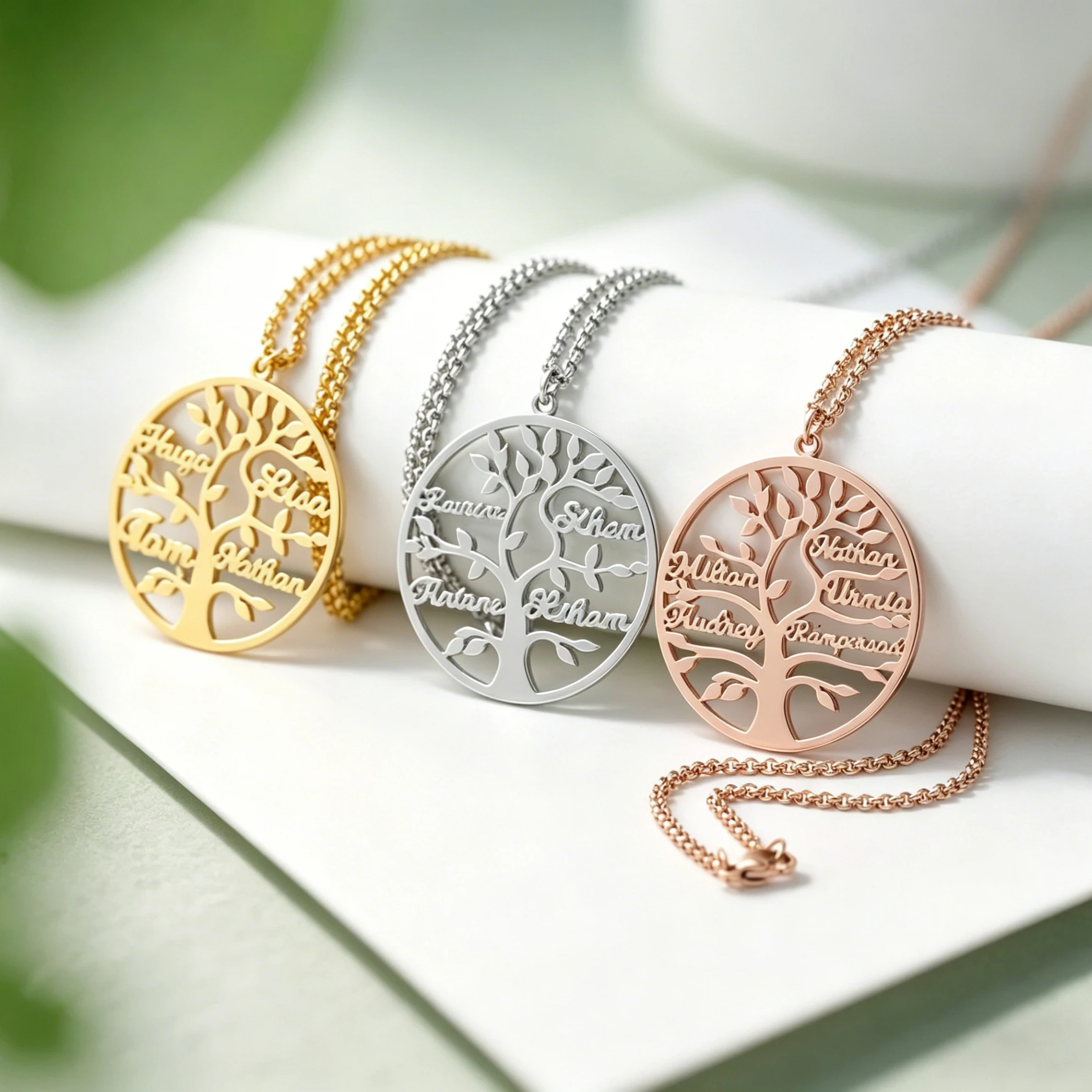 Personalized 1-9 Names Stainless Steel Tree of Life Pendant Necklace Nameplate Jewelry Wedding Anniversary Birthday Gift
Personalized 1-9 Names Stainless Steel Tree of Life Pendant Necklace Nameplate Jewelry Wedding Anniversary Birthday Gift