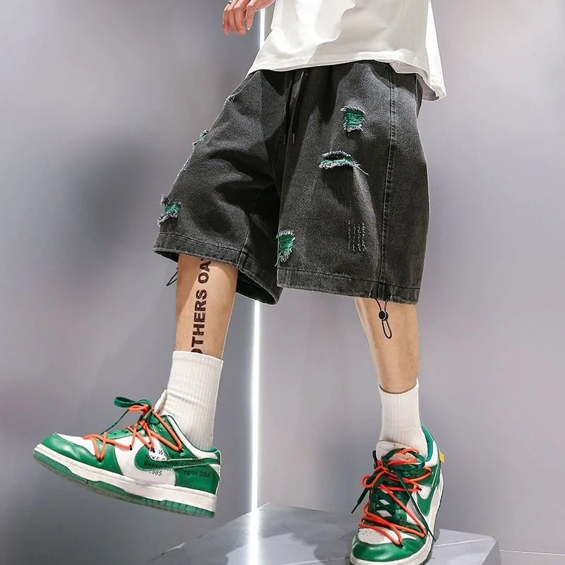 Men's High Street Ripped Denim Shorts Loose Fit Wide Leg Mid Length Summer Lightweight Hip Hop Trendy Streetwear Casual
Men's High Street Ripped Denim Shorts Loose Fit Wide Leg Mid Length Summer Lightweight Hip Hop Trendy Streetwear Casual