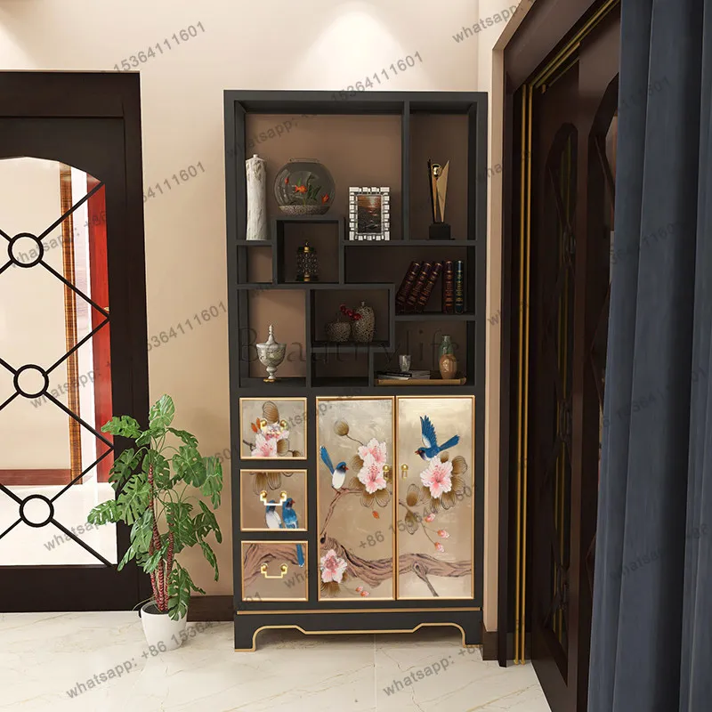Floor rack Customized solid wood narrow and thin living room partition Bogu rack
Floor rack Customized solid wood narrow and thin living room partition Bogu rack