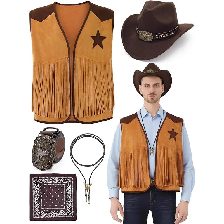 New Men's Western Cowboy Sle Vest ex Cotton Blend Fabric Role Plang Costume without Accories for loween
New Men's Western Cowboy Sle Vest ex Cotton Blend Fabric Role Plang Costume without Accories for loween