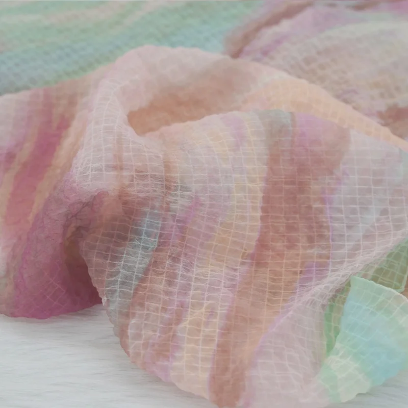 Dyed tie-dye gradient small-checkered texture sensuous chiffon fabric dress cheongsam formal dress fabric
Dyed tie-dye gradient small-checkered texture sensuous chiffon fabric dress cheongsam formal dress fabric