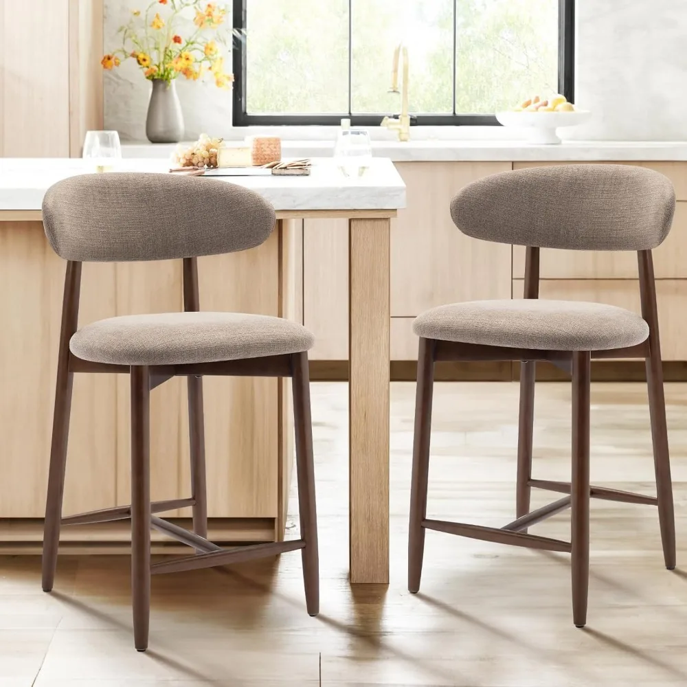 Bar Stools Set of 2, Counter Height Barstools, Upholstered Counter Stools with Wood Legs for Kitchen Island Dining Room, Camel
Bar Stools Set of 2, Counter Height Barstools, Upholstered Counter Stools with Wood Legs for Kitchen Island Dining Room, Camel