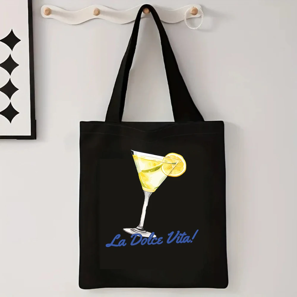 La Dolce Vita Cocktail Canvas Tote Bag Casual Daily Shoulder Bag
La Dolce Vita Cocktail Canvas Tote Bag Casual Daily Shoulder Bag